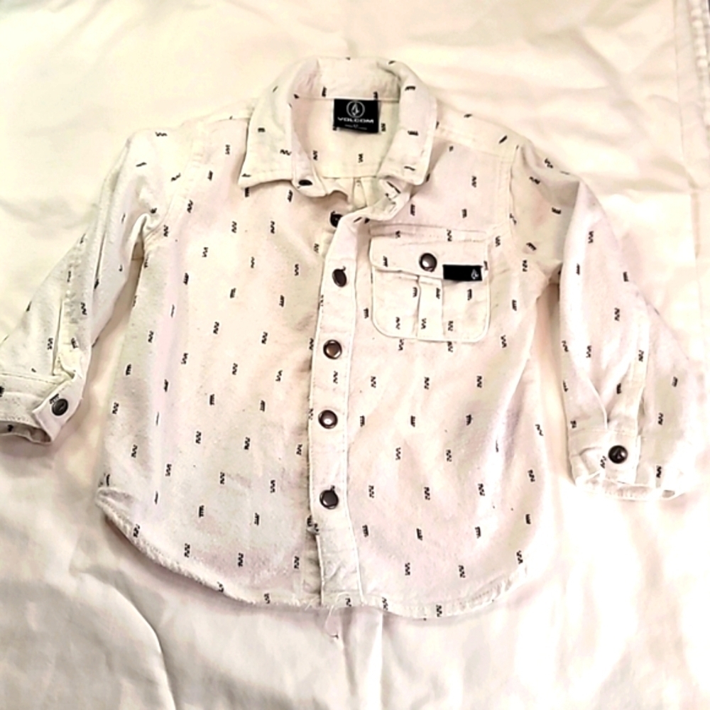 Volcom flannel dress shirt with button snaps, 2T
